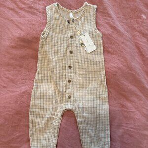 Quincy Mae Plaid Woven Organic Cotton Baby Jumpsuit (Unisex)